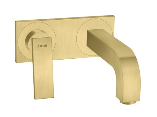 AXOR-HG-AXOR-Citterio-Einhebel-Waschtischmischer-Unterputz-fuer-Wandmontage-mit-Hebelgriff-Auslauf-220-mm-und-Platte-Brushed-Brass-39119950 gallery number 1